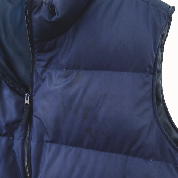 Lands' End XXL Navy Blue Down Puffer Vest With Red Anchor & Zip Closure - Picture 5 of 6